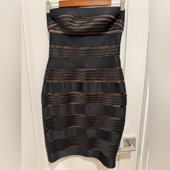 Cache Strapless Bandage Dress Sz 4 black - Picture 4 of 9
